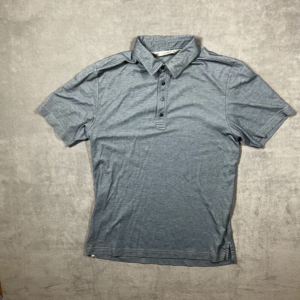 Travis Mathew Polo Shirt Men's Medium Gray Pique Collared Short Sleeve Golf
